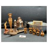 Bucket of Wooden Figures