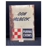Vintage metal Purina Chows sign