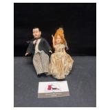 Vintage bride and groom cake toppers