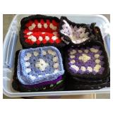 Small tote of crocheted granny squares