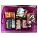 Tote of collectable tins