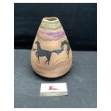 Running horse vase