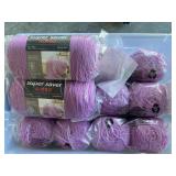 Tote of purple yarn