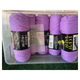 Small tote of purple yarn