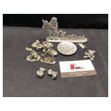 Pewter shadow box figurines