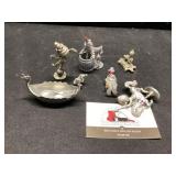 Pewter shadow  box figurines