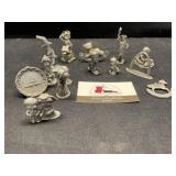 Pewter shadow box figurines