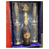 Budweiser limited edition bottle and glasses set