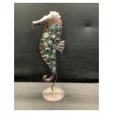 16 in metal sea horse decor