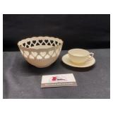 Lenox cup, heart bowl and saucer