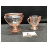 Pink depression glass
