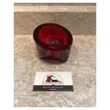 Red glass ash tray