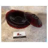Red glass plates