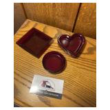 Red glass ring trays