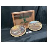 Field and stream tackle display and vintage plates