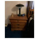 Nightstand with lamp and clock 26 inches long 15