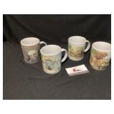 Set of four John Deere tractor collector coffee,