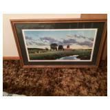 Farm scene wall framed picture