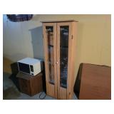 Gun cabinet, microwave, end table, folding metal