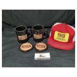 Kent feeds coffee, cups, and coasters, and