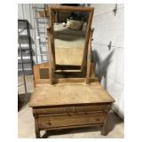 Antique princess dresser with tall Mirror