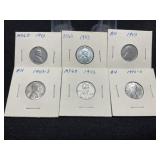 1943P,1943P,1943P,1943P,1943S,1943D Lincoln