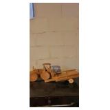 Large wooden tractor & trailer toy