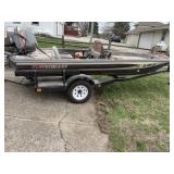 1986 Glasstream 1550 pro bass boat with trailer