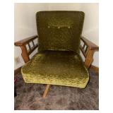 MCM crushed green velvet chair