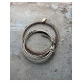 11/2 Romex short coil. And 12 gauge steel wire