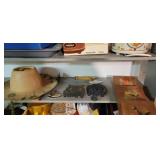 Shelf of home decor & hat
