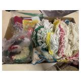 Doilies and crocheted chickens