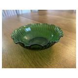 Emerald green depression, glass serving bowl