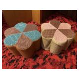 Vintage flower stepping stools