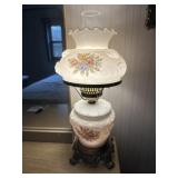 Fenton puffy rose hurricane lamp