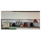 Shelf of glass decor & insulators
