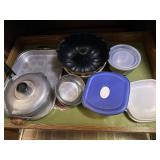 Baking dishes, Bundt pan, and misc