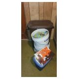 Trash bin & books