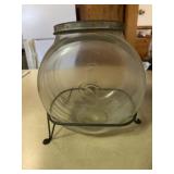 Antique Smarties General store glass jar with l