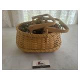 Wood Basket and artificial Fruit