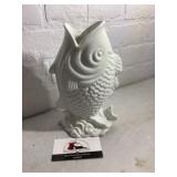 White Ceramic Koi Fish Gluggle Jug