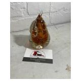 Brown Blown Glass Pear Paperweight