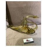 Blown glass swan dish