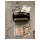 Magazine rack and vintage magazines