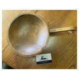 Primitive wooden handled bowl