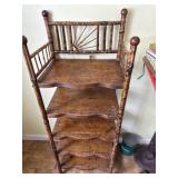 Vintage scorched bamboo shelf