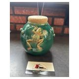 Vintage ceramic frog planter