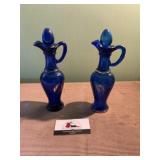 Vintage blue glass Avon bottles