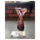 Hand blown glass vase
