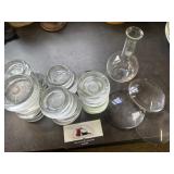 Pyrex beaker, glass misc